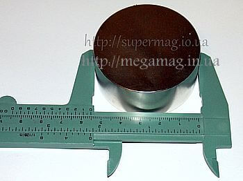 Неодимовый магнит D55-H25mm силой на отрыв 100 кг.